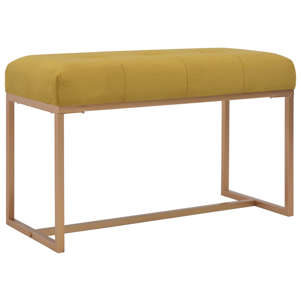 Banc 80 cm Moutarde Velours Bancs coffres vidaXL   