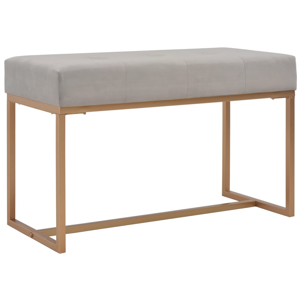 Banc 80 cm Gris Velours Bancs coffres vidaXL   