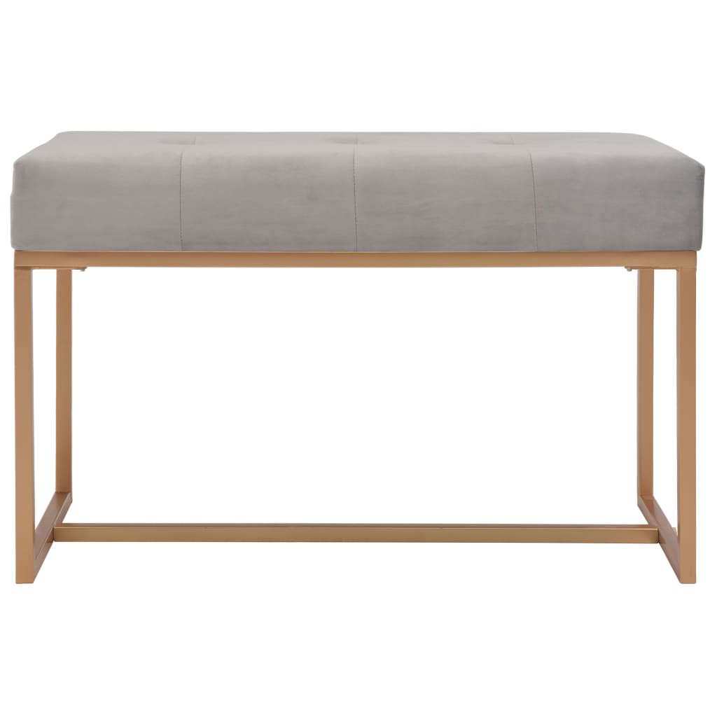 Banc 80 cm Gris Velours Bancs coffres vidaXL   