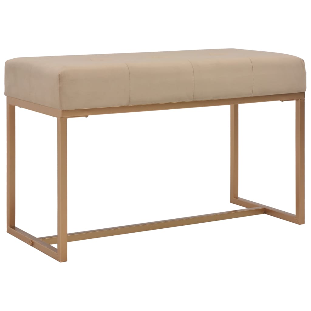 Banc d'entrée beige 80 cm velours Bancs coffres vidaXL   