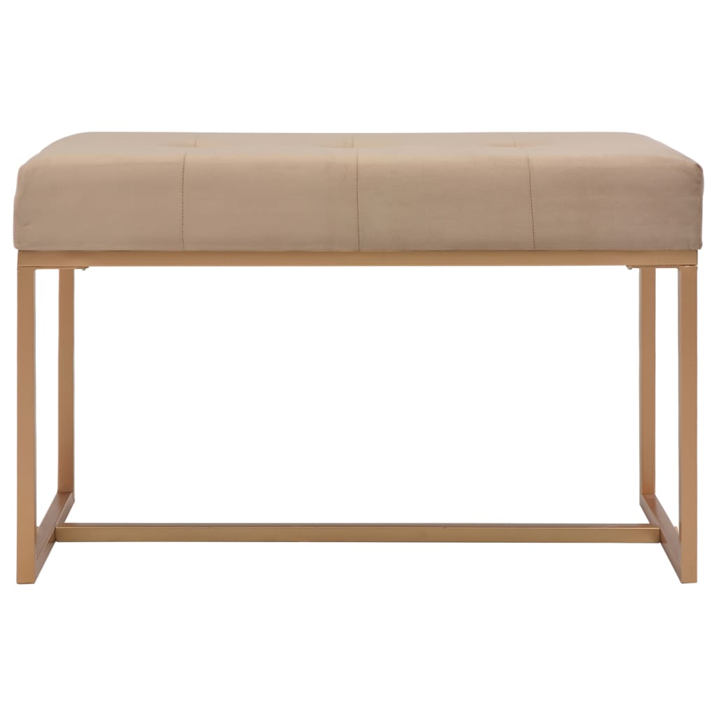 Banc d'entrée beige 80 cm velours Bancs coffres vidaXL   