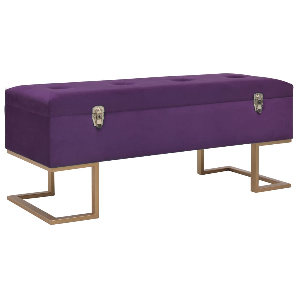 Banc avec compartiment de rangement 105 cm Violet Velours Bancs coffres vidaXL   