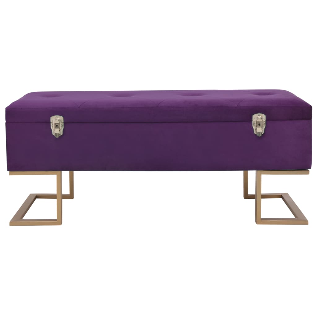 Banc avec compartiment de rangement 105 cm Violet Velours Bancs coffres vidaXL   