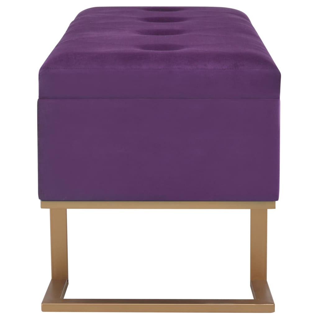 Banc avec compartiment de rangement 105 cm Violet Velours Bancs coffres vidaXL   