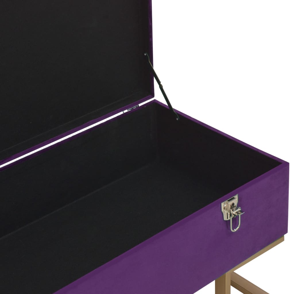 Banc avec compartiment de rangement 105 cm Violet Velours Bancs coffres vidaXL   