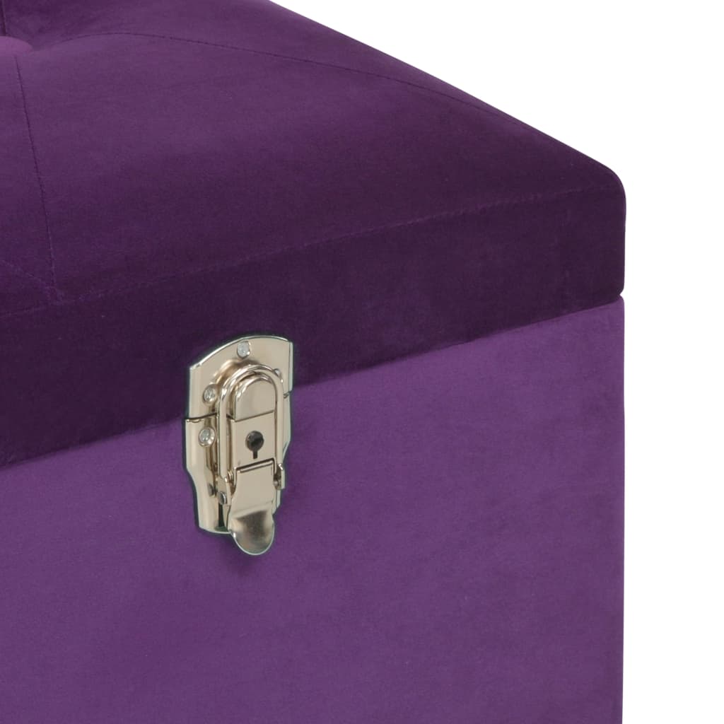 Banc avec compartiment de rangement 105 cm Violet Velours Bancs coffres vidaXL   