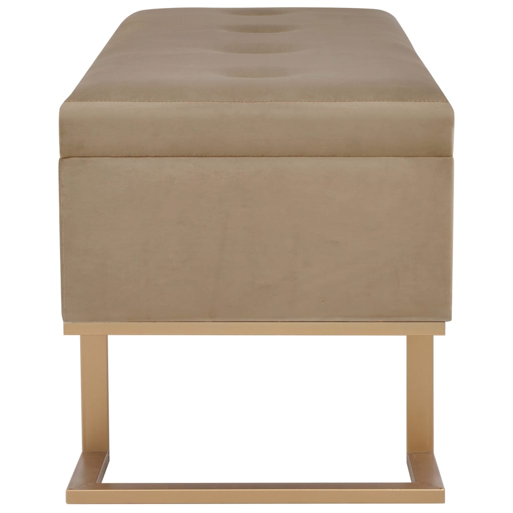 Banc avec compartiment de rangement 105 cm Beige Velours Bancs coffres vidaXL   