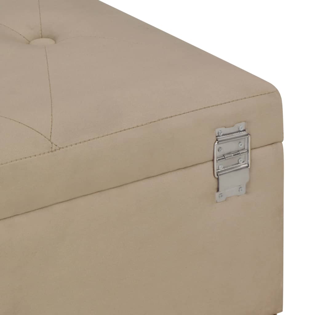 Banc avec compartiment de rangement 105 cm Beige Velours Bancs coffres vidaXL   