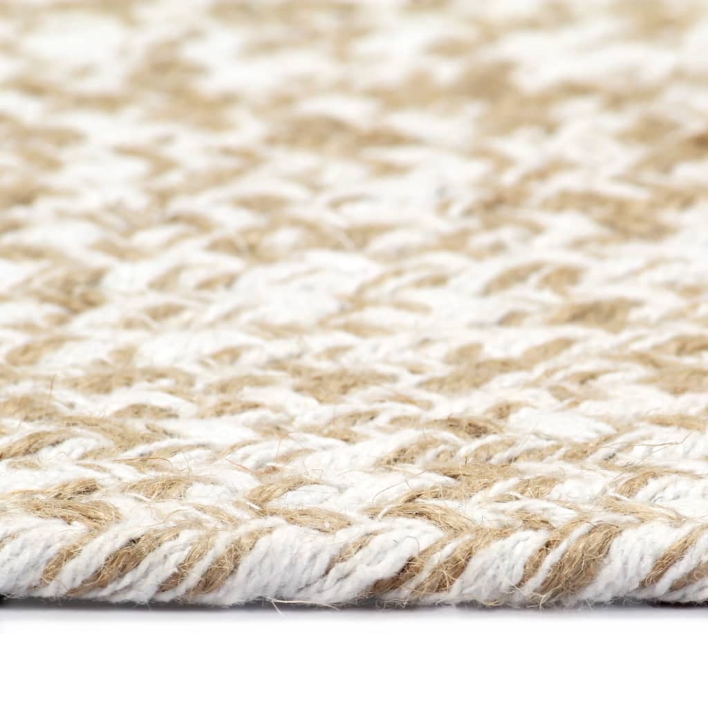 Tapis fait à la main Jute Blanc et naturel 90 cm Tapis vidaXL   