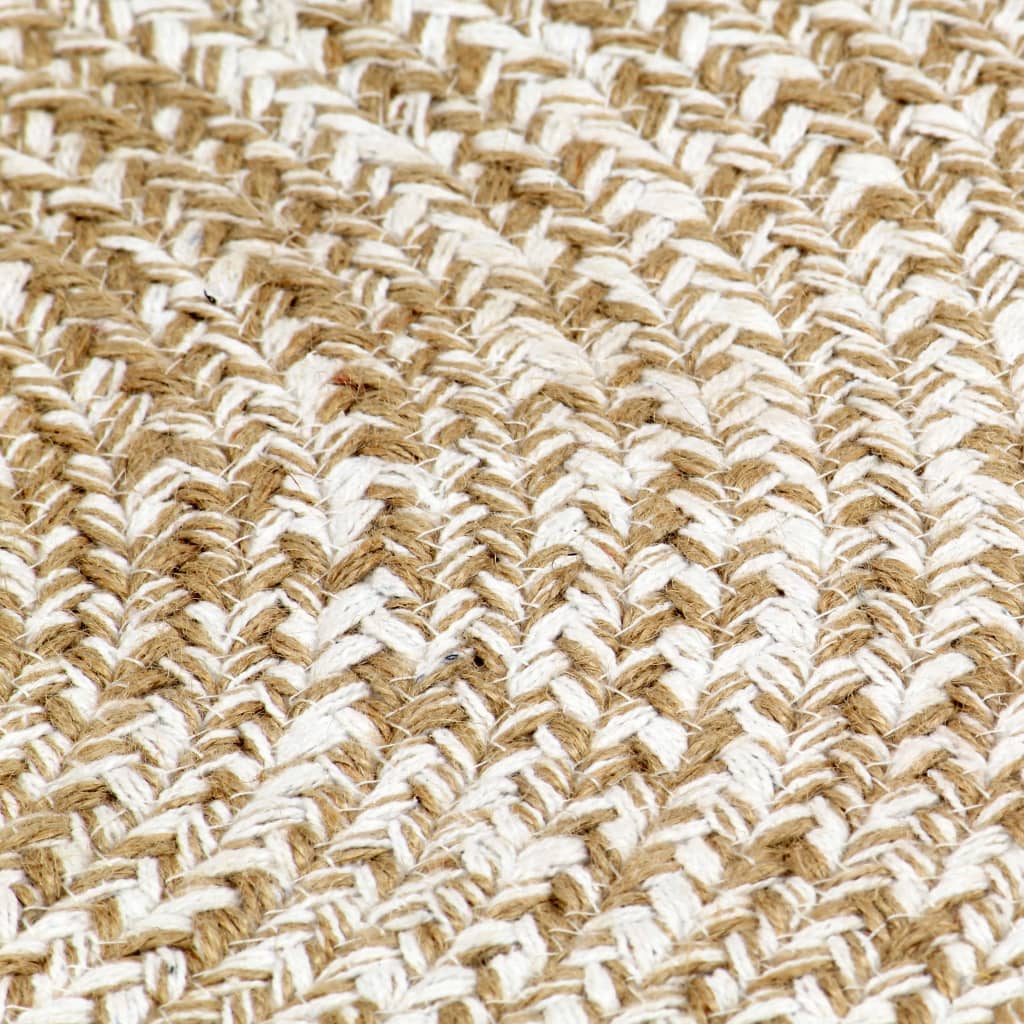 Tapis fait à la main Jute Blanc et naturel 90 cm Tapis vidaXL   