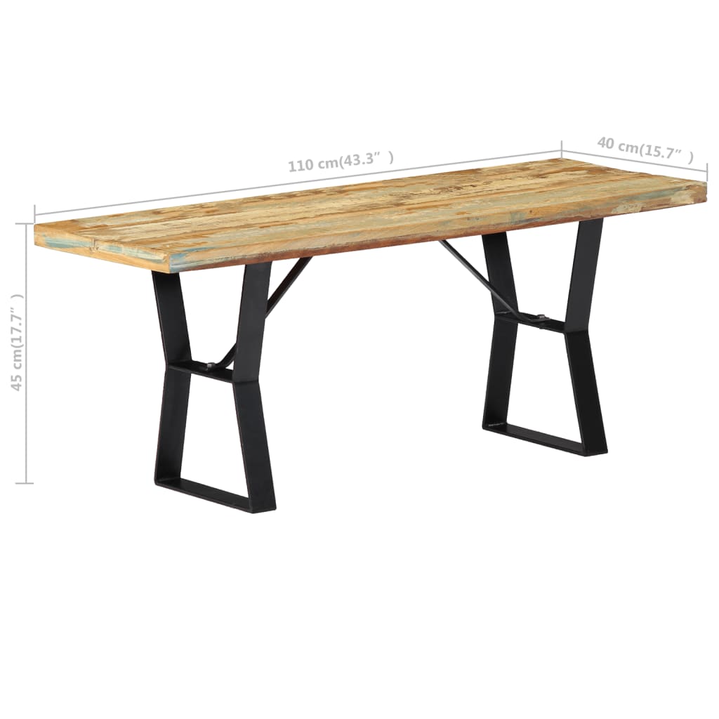 Banc 110 cm Bois de récupération massif Bancs de cuisine & salle à manger vidaXL   