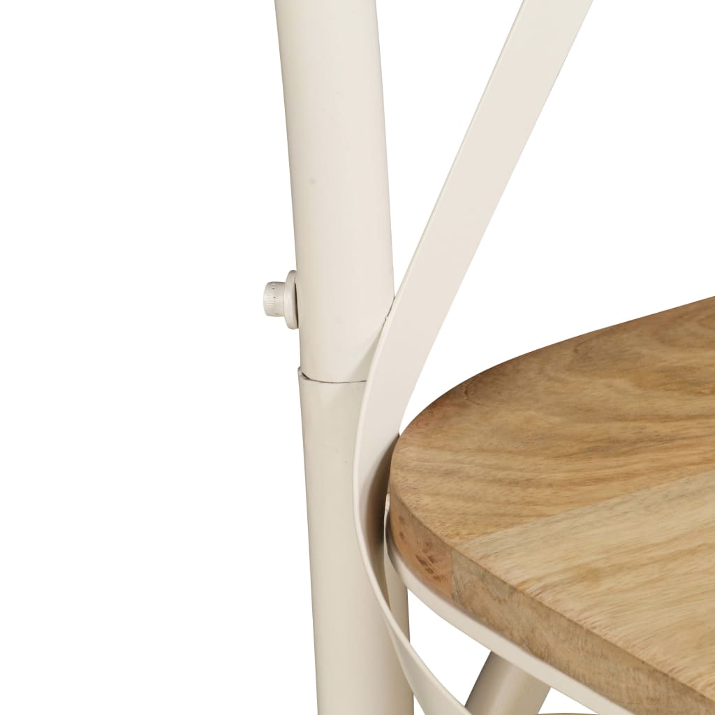 Chaises à dossier croisé lot de 2 blanc bois de manguier solide Chaises de cuisine vidaXL