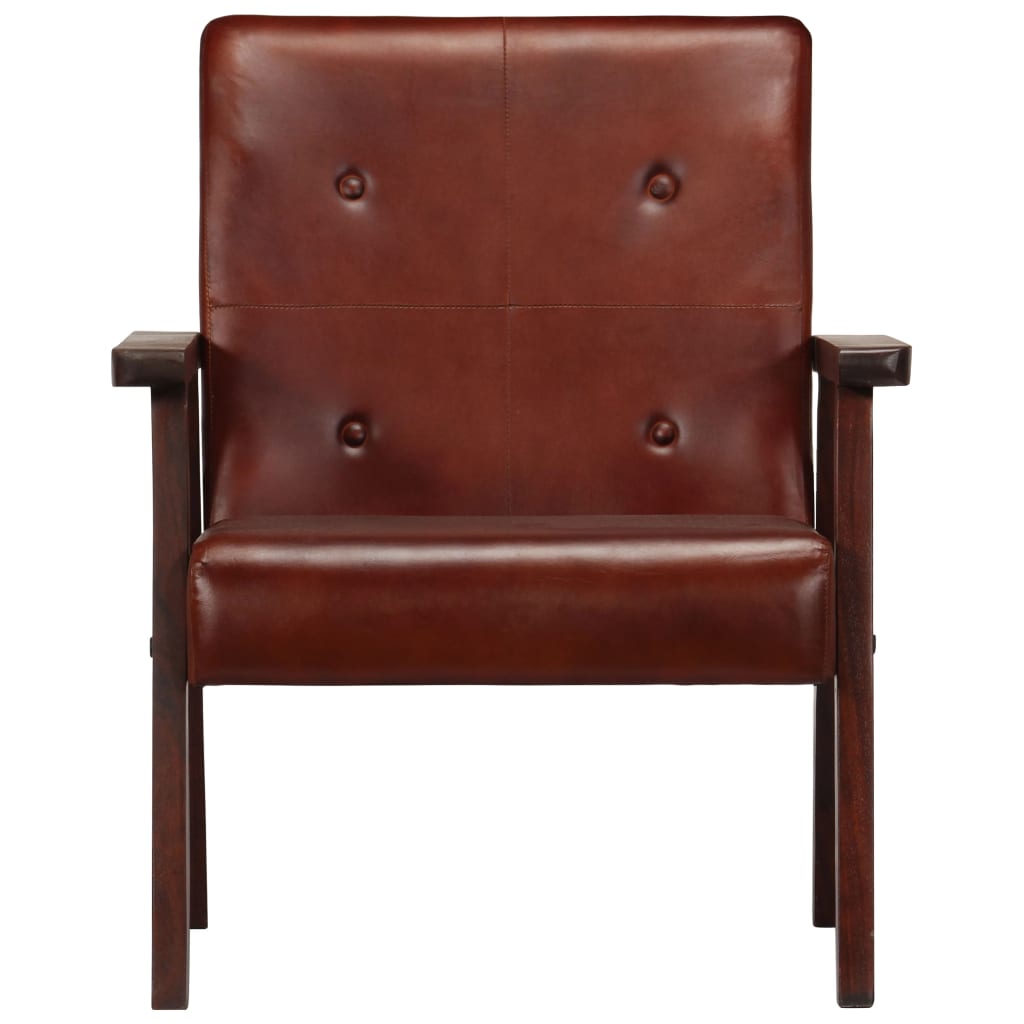 Fauteuil marron cuir véritable - Xios Store SNC