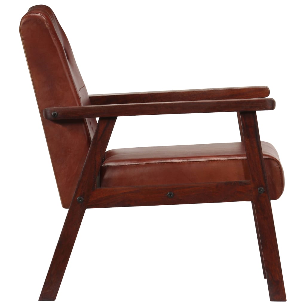 Fauteuil marron cuir véritable - Xios Store SNC