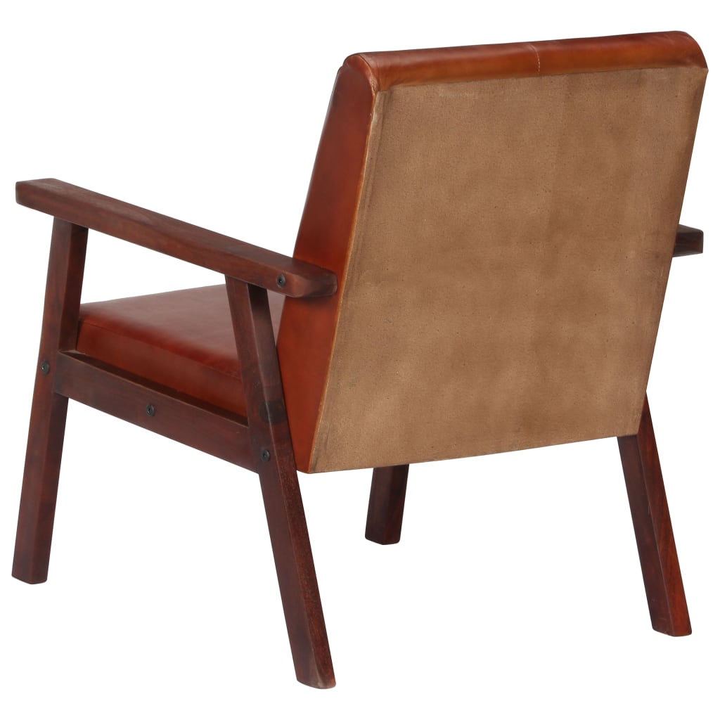 Fauteuil marron cuir véritable - Xios Store SNC