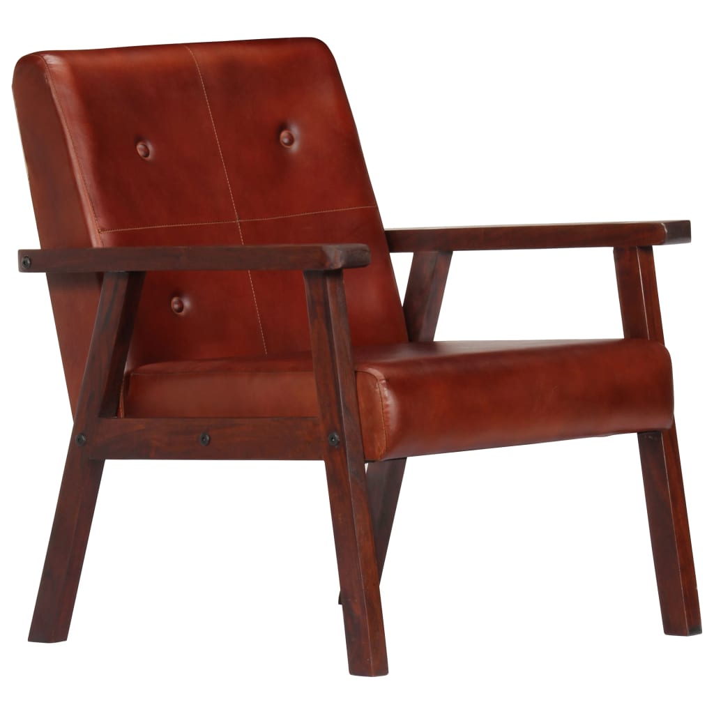 Fauteuil marron cuir véritable - Xios Store SNC