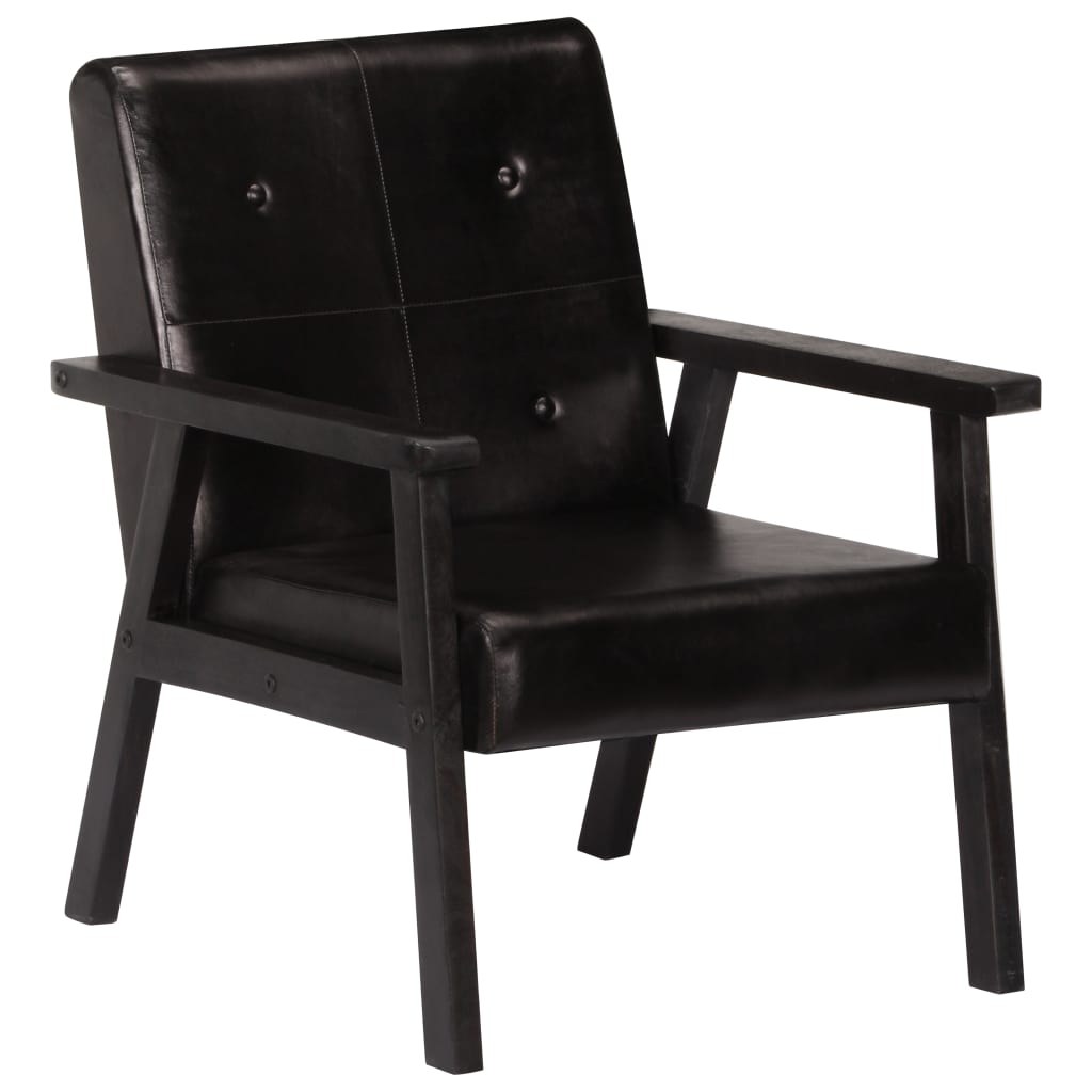 Fauteuil noir cuir véritable Fauteuils vidaXL   