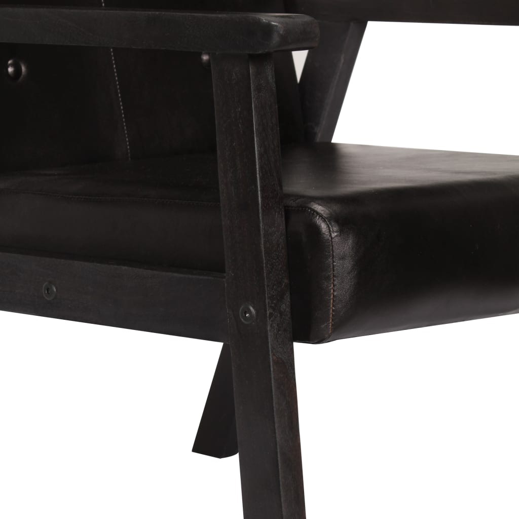 Fauteuil noir cuir véritable Fauteuils vidaXL   