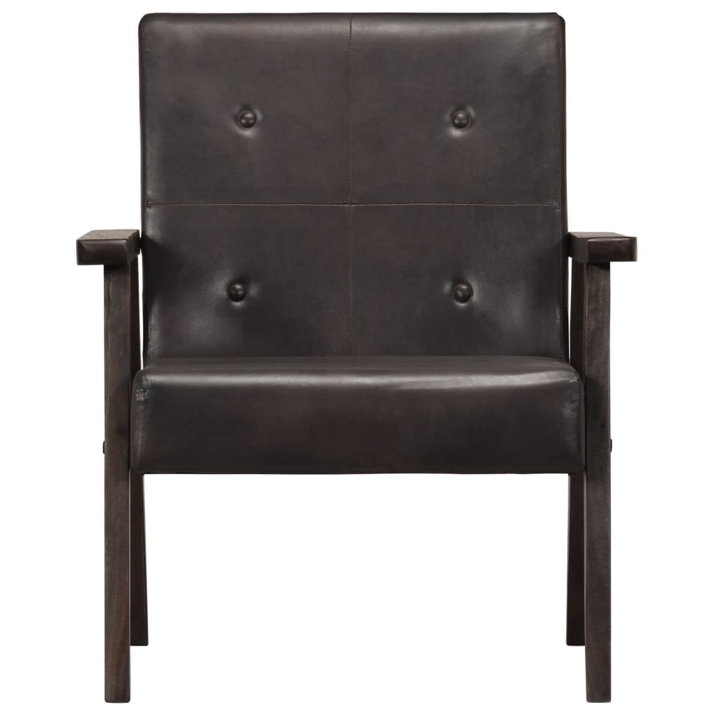 Fauteuil gris cuir véritable Fauteuils vidaXL   