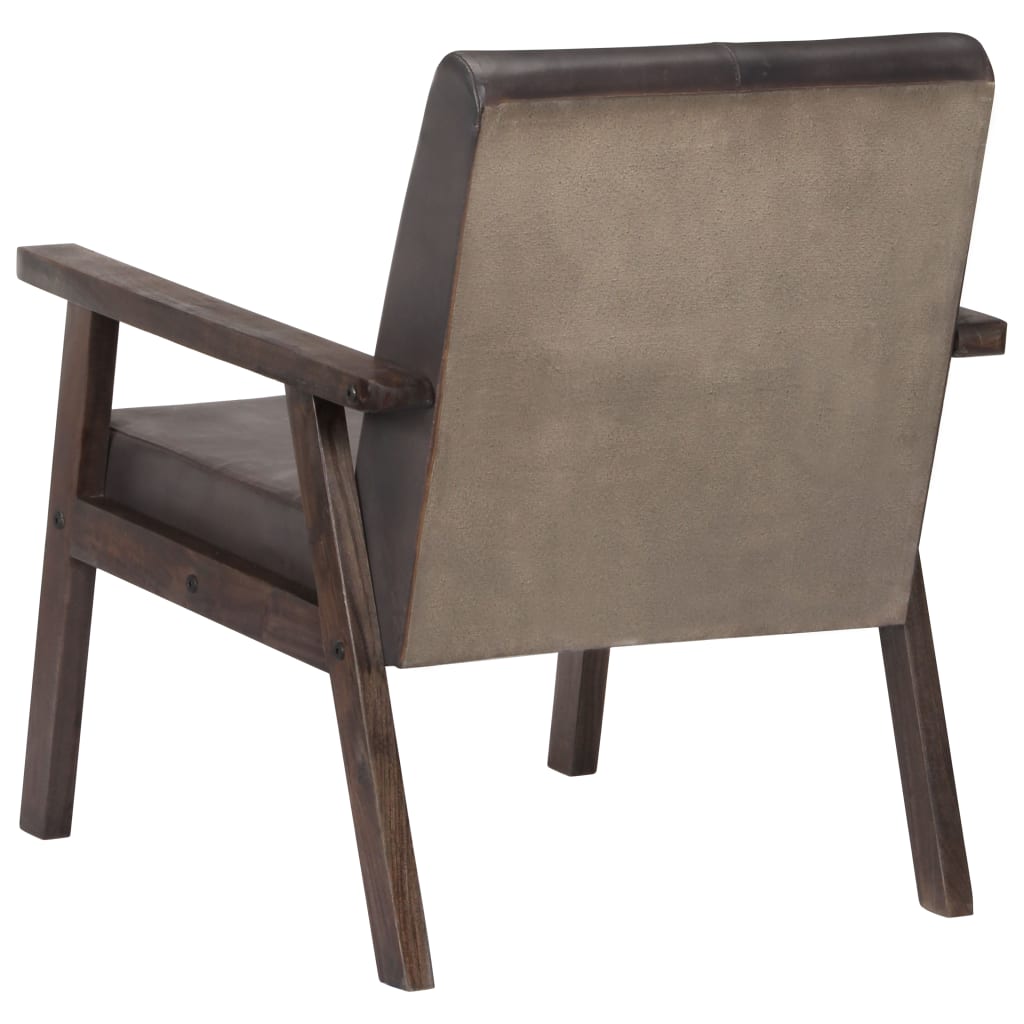 Fauteuil gris cuir véritable Fauteuils vidaXL   