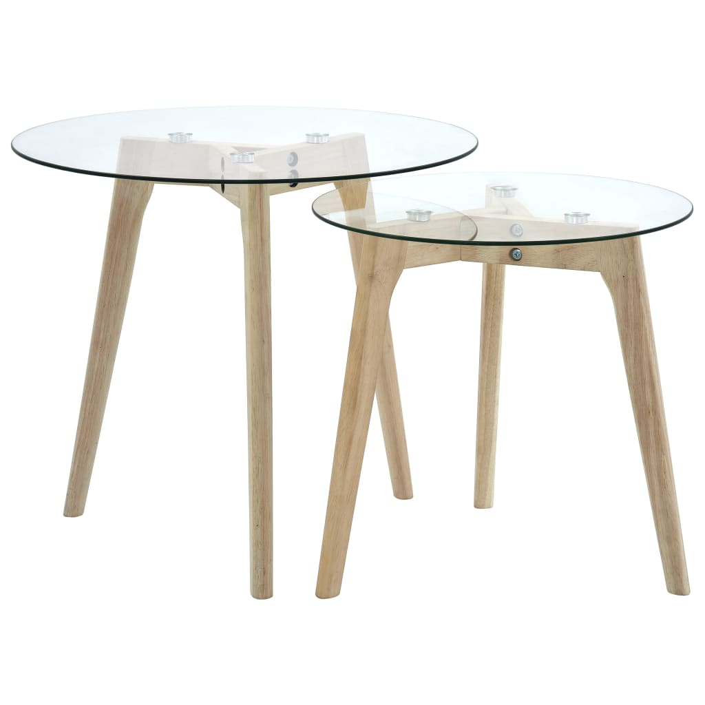 Ensemble de tables d'appoint 2 pcs Verre trempé Tables basses vidaXL   