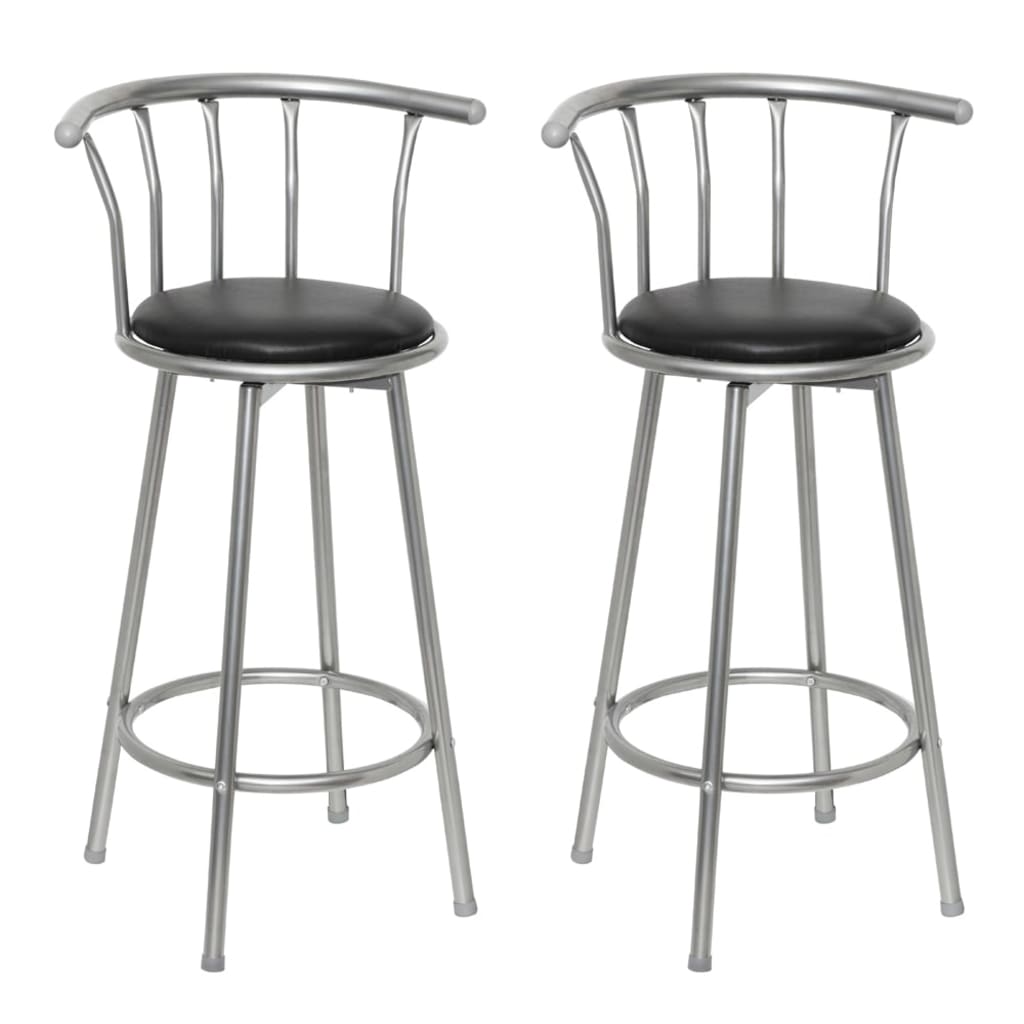 Tabourets de bar 2 pcs noir similicuir Tabourets de bar vidaXL   