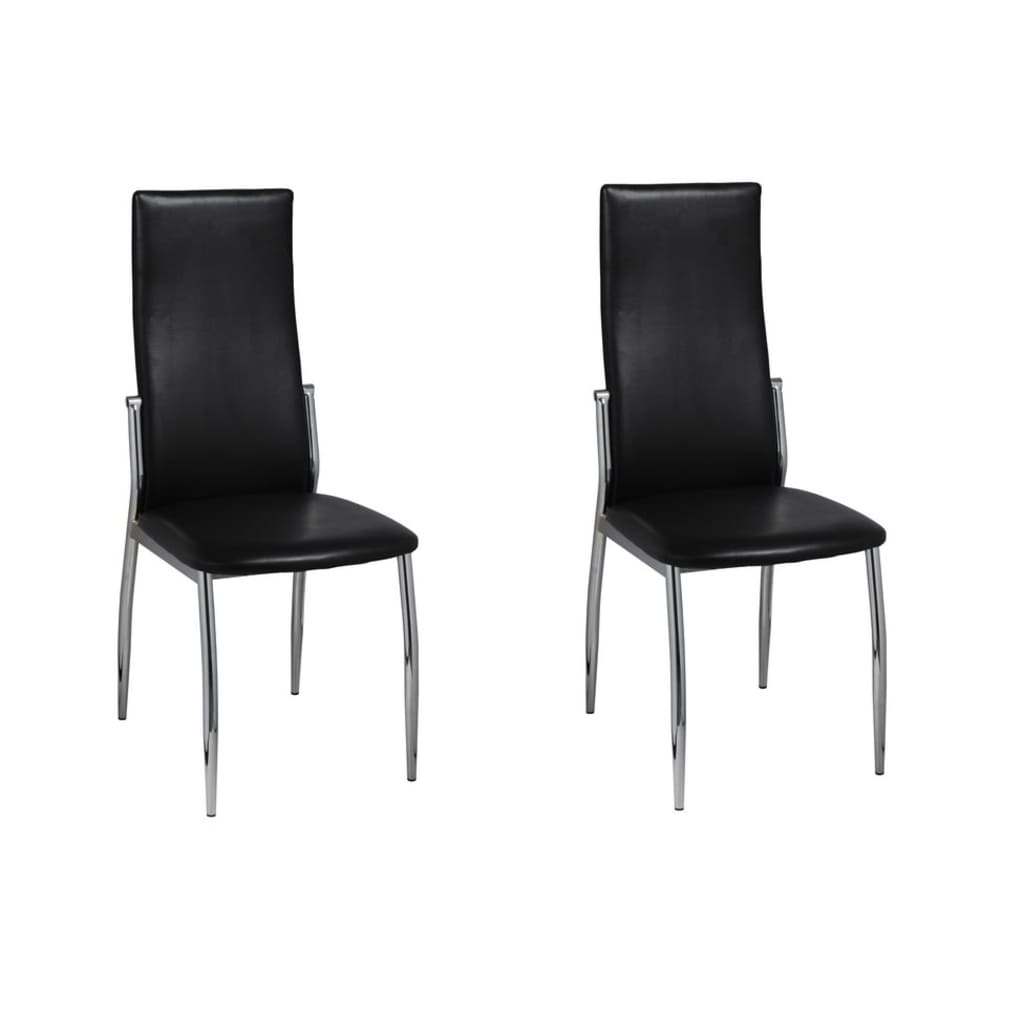 Chaises à manger lot de 2 noir similicuir Chaises de cuisine vidaXL   