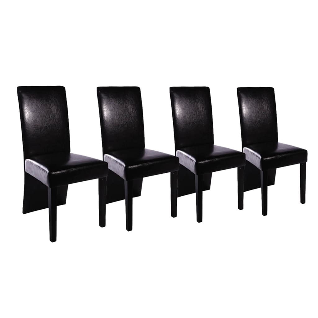 Chaises à manger lot de 4 noir similicuir Chaises de cuisine vidaXL   