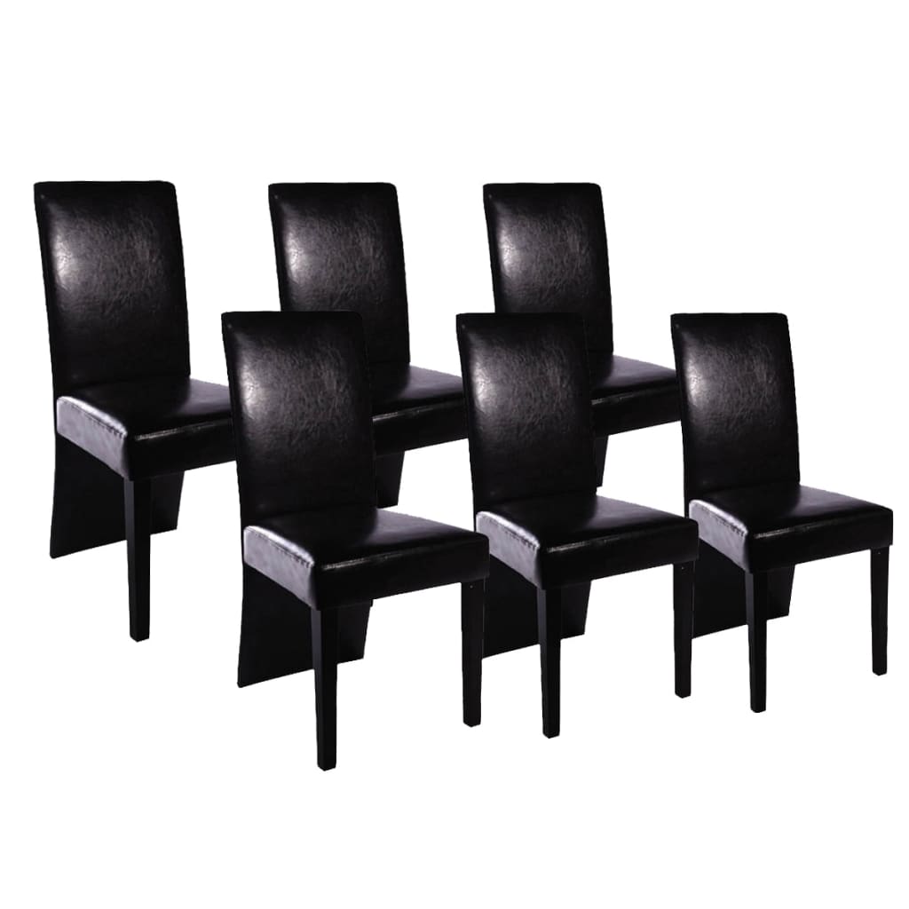 Chaises à manger lot de 6 noir similicuir Chaises de cuisine vidaXL   