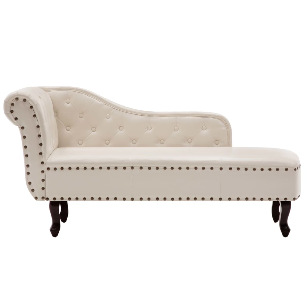 Chaise longue Blanc crème Similicuir Chaises longues vidaXL   