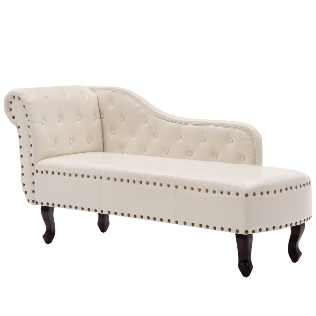 Chaise longue Blanc crème Similicuir Chaises longues vidaXL   