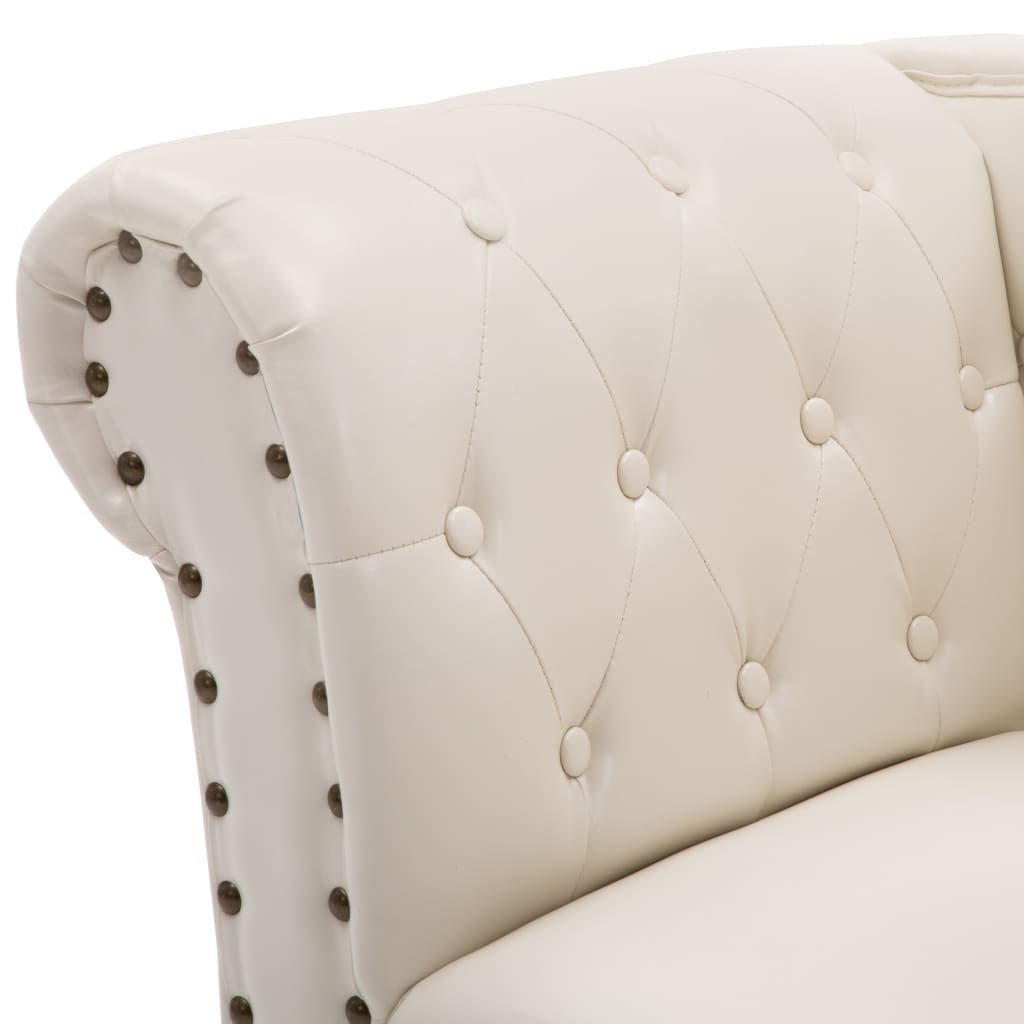 Chaise longue Blanc crème Similicuir Chaises longues vidaXL   