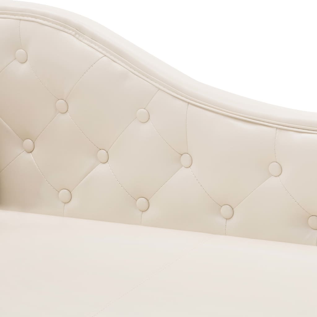 Chaise longue Blanc crème Similicuir Chaises longues vidaXL   