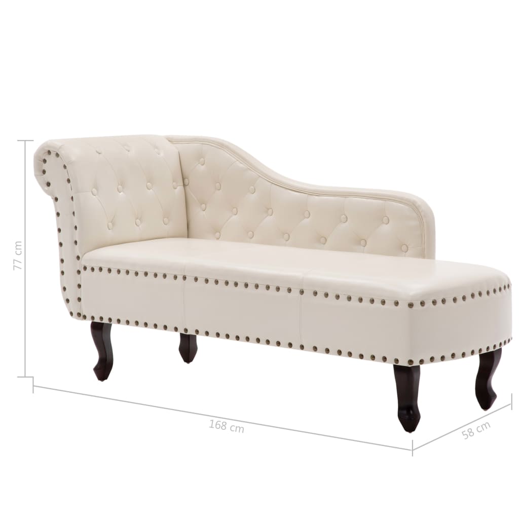 Chaise longue Blanc crème Similicuir Chaises longues vidaXL   