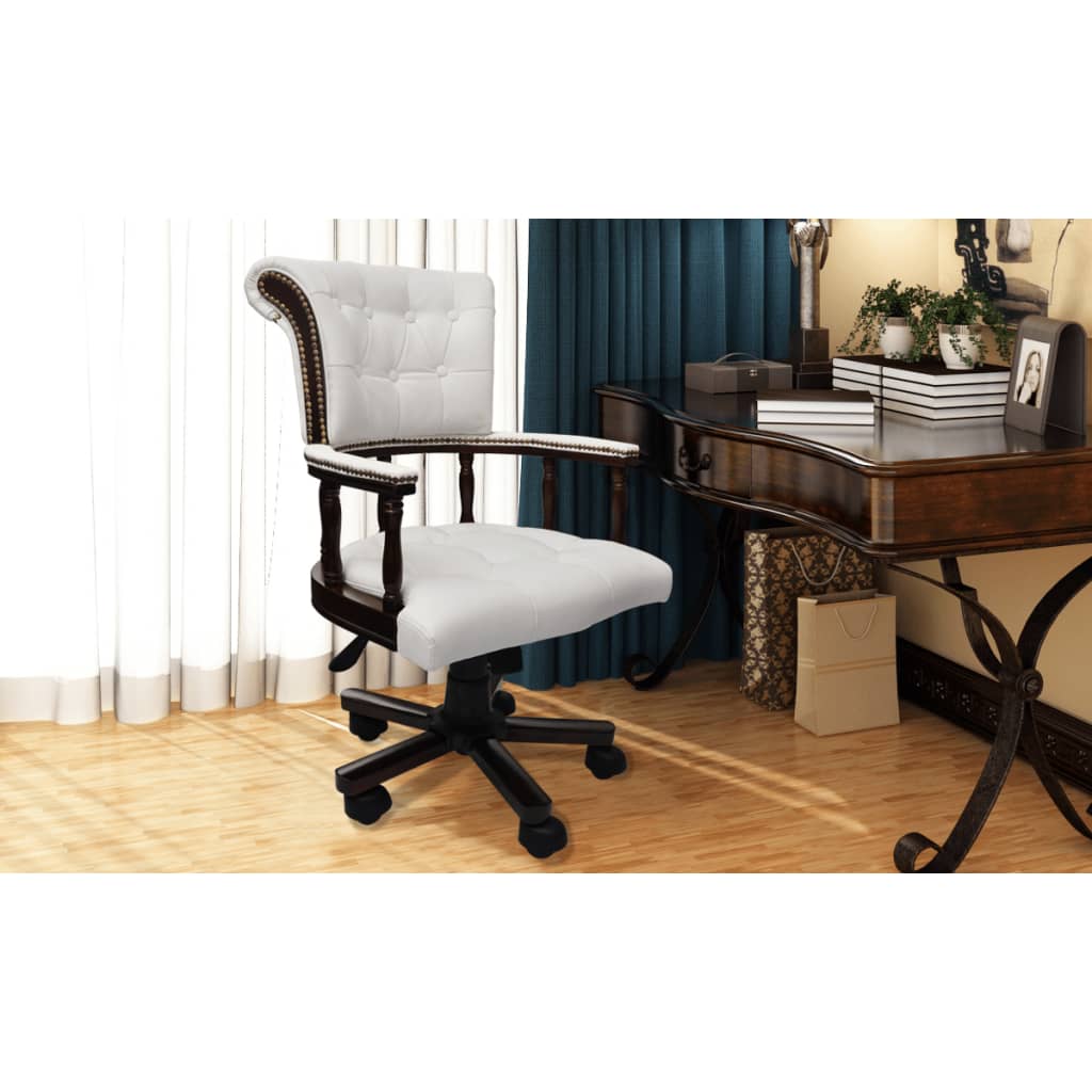 Chaise de bureau pivotante Blanc Chaises de bureau vidaXL   