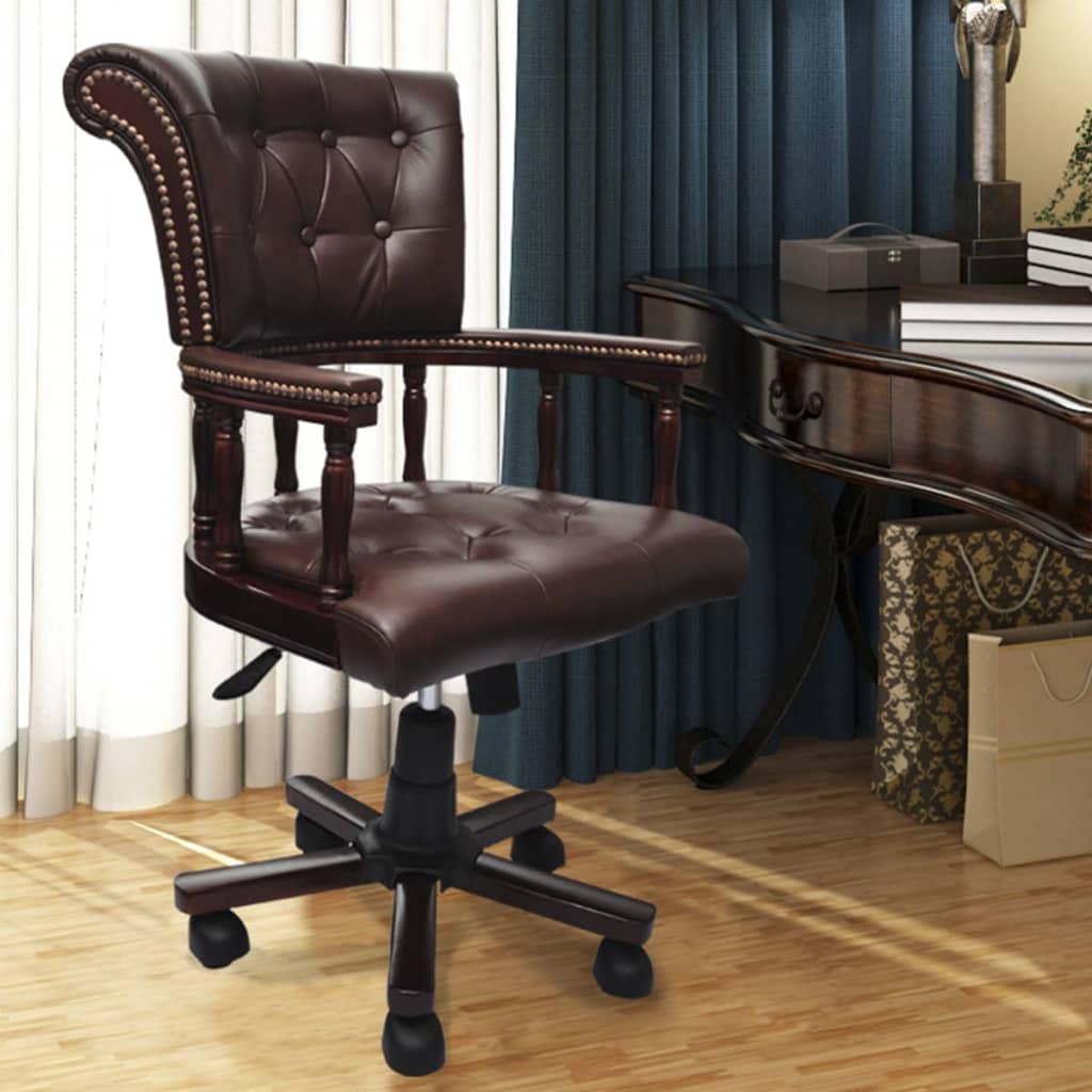 Chaise de bureau pivotante Marron - Xios Store SNC