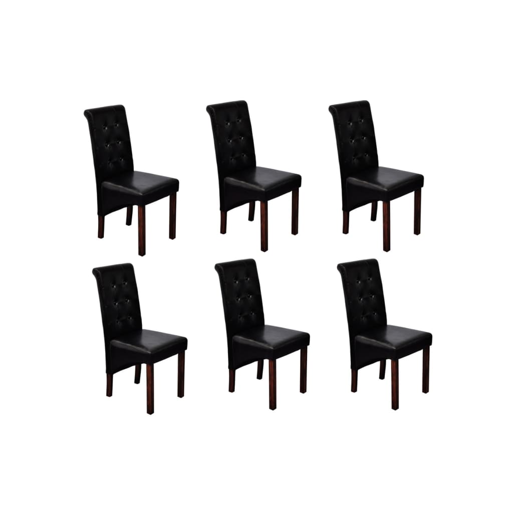 Chaises à manger lot de 6 noir similicuir Chaises de cuisine vidaXL   