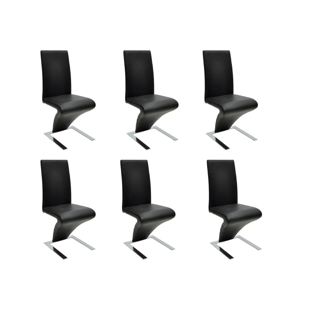 Chaises à manger lot de 6 noir similicuir Chaises de cuisine vidaXL   