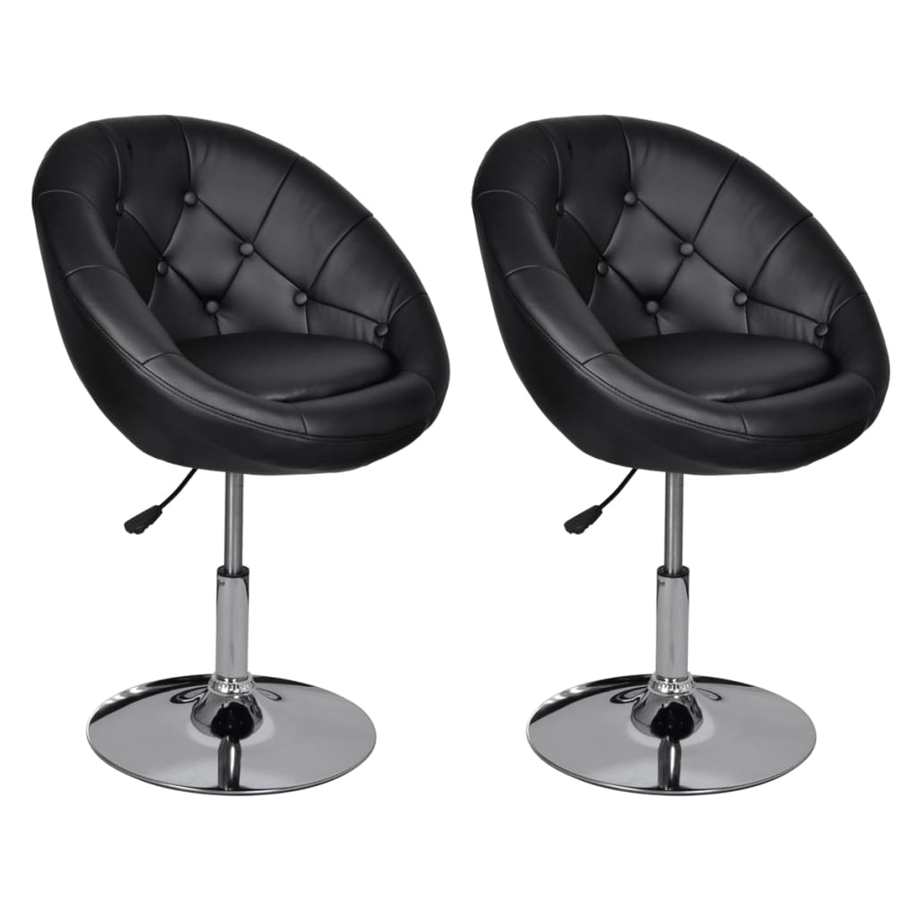 Tabourets de bar 2 pcs noir similicuir Tabourets de bar vidaXL   