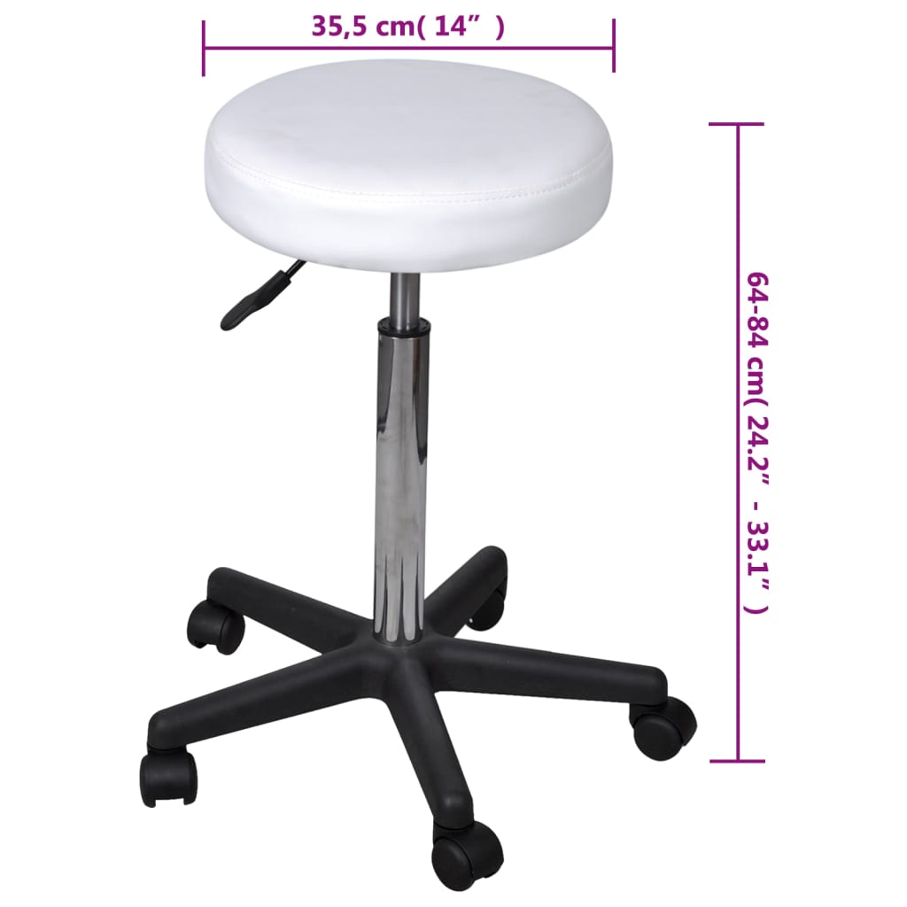 Tabouret de bureau Blanc Chaises de bureau vidaXL   