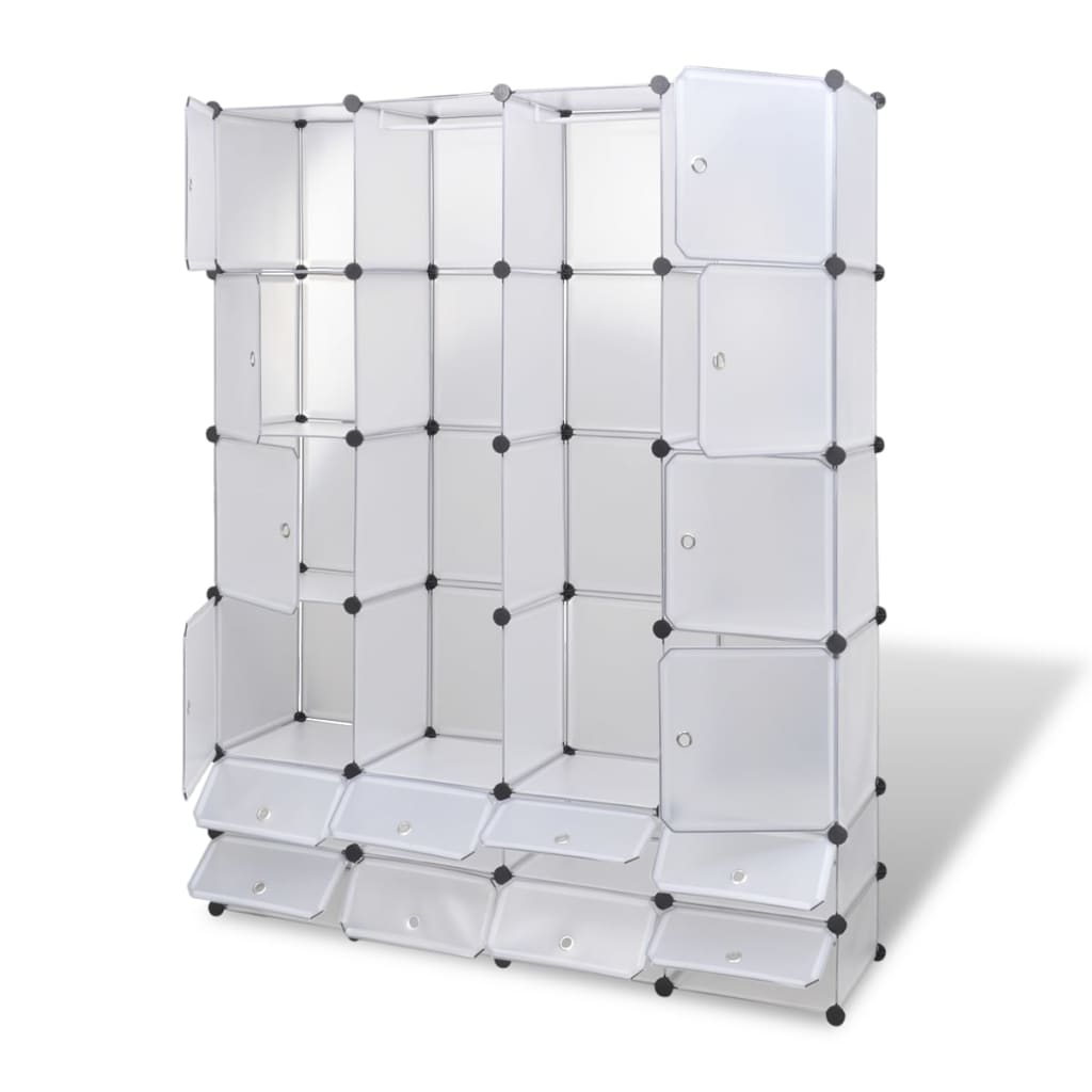 Cabinet modulable avec 18 compartiments blanc 37x146x180,5 cm Armoires vidaXL   