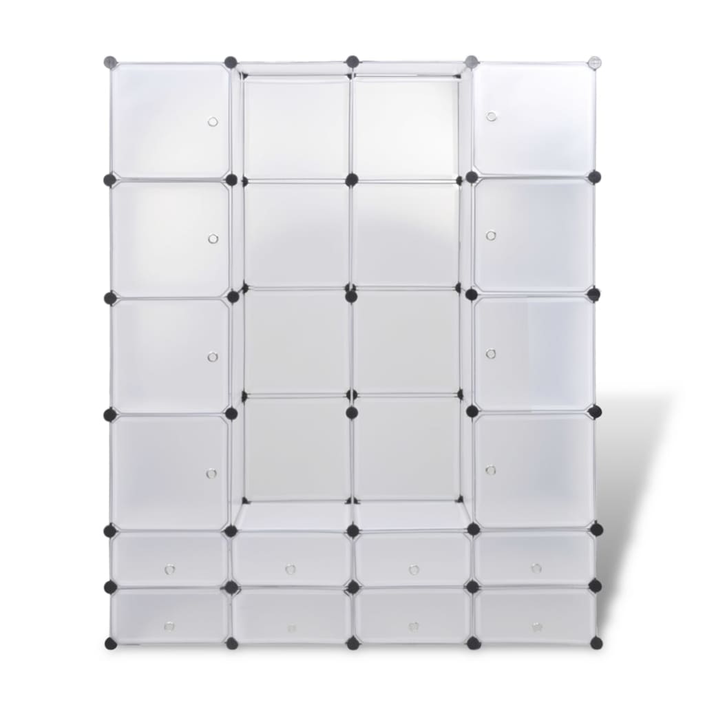 Cabinet modulable avec 18 compartiments blanc 37x146x180,5 cm Armoires vidaXL   