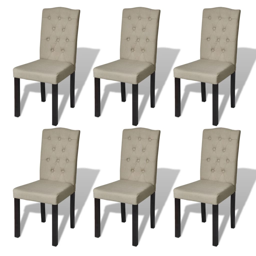 Chaises à manger lot de 6 poil de chameau tissu Chaises de cuisine vidaXL   