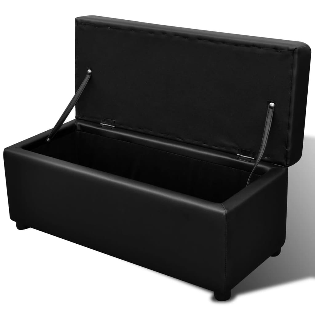 Set de banc de rangement en simili cuir Noir Bancs coffres vidaXL   