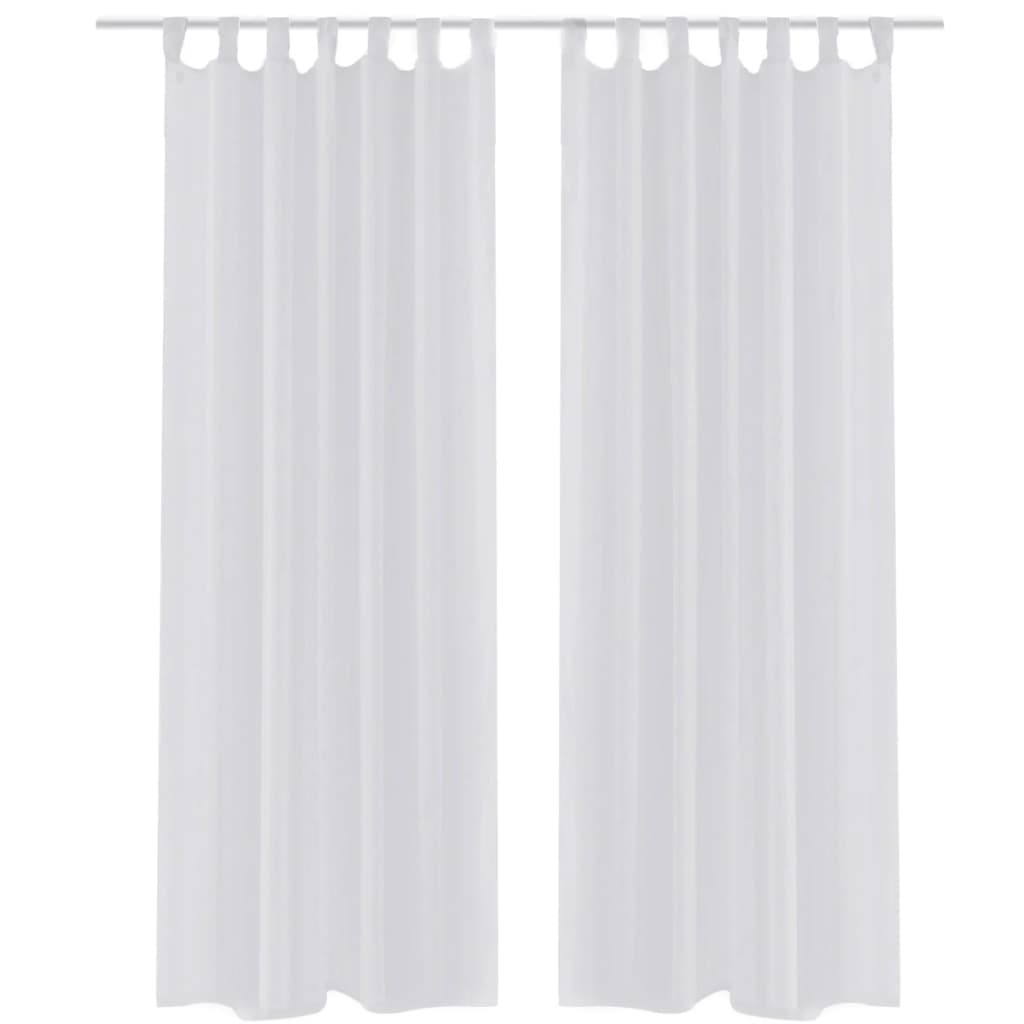 Rideau fin Blanc 140x175 cm 2 pcs Rideaux vidaXL   