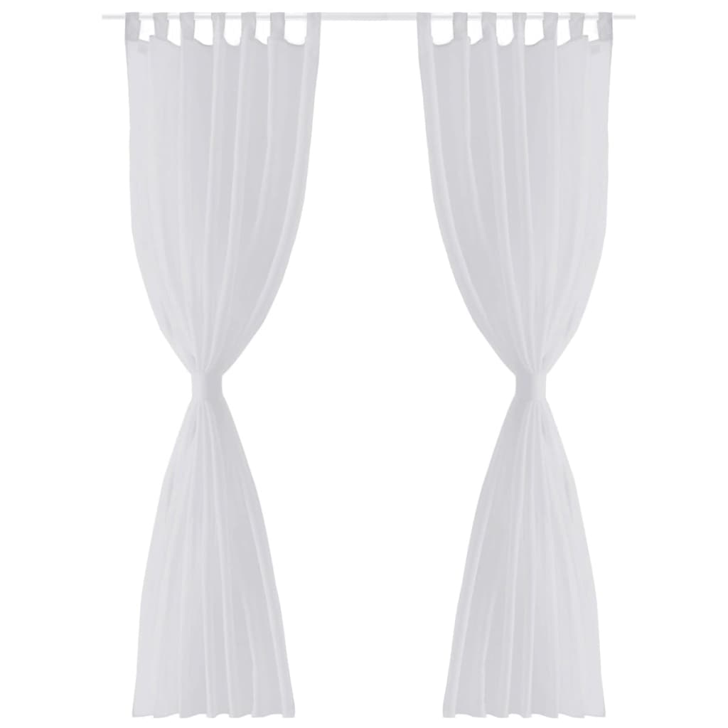 Rideau fin Blanc 140x175 cm 2 pcs Rideaux vidaXL   