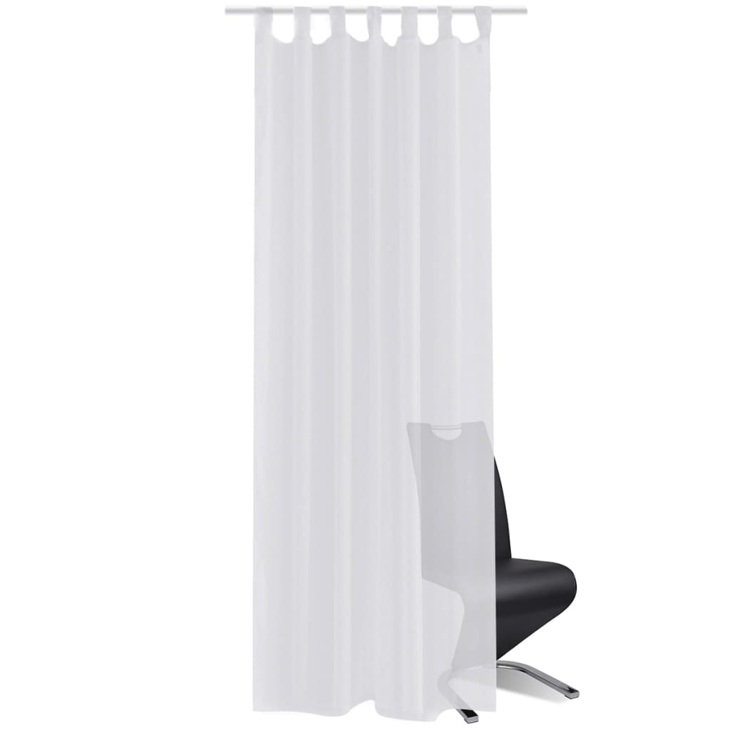 Rideau fin Blanc 140x175 cm 2 pcs Rideaux vidaXL   