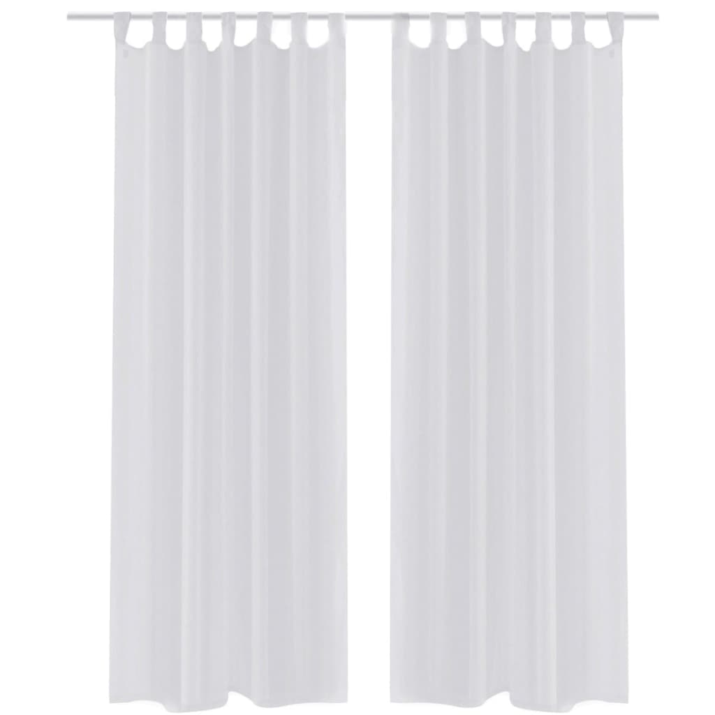 Rideau fin Blanc 140x225 cm 2 pcs Rideaux vidaXL   