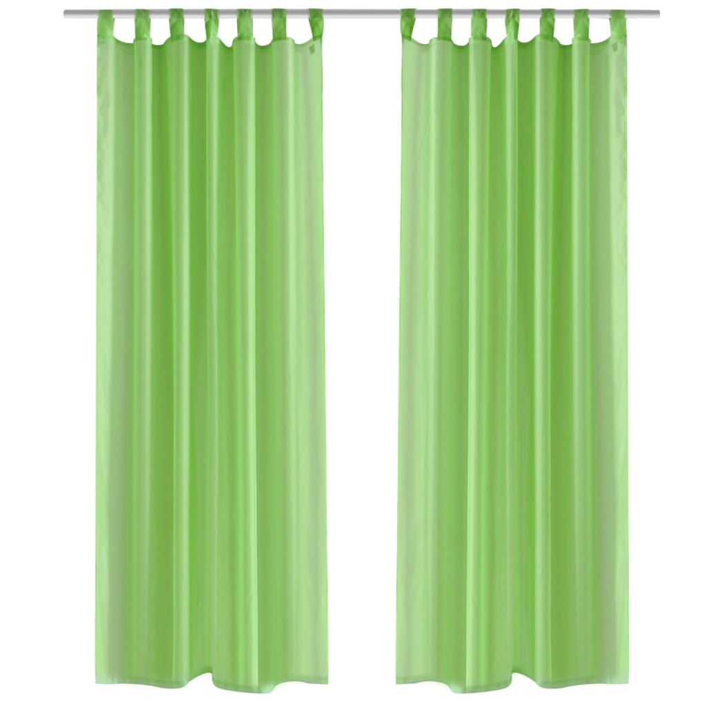 Rideau fin Vert pomme 140x175 cm 2 pcs Rideaux vidaXL   