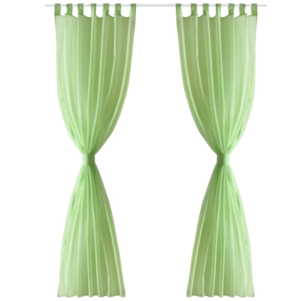 Rideau fin Vert pomme 140x175 cm 2 pcs Rideaux vidaXL   